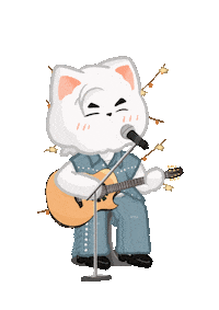 JulieAite guitar mile samoyed mumu Sticker