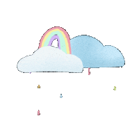carocarohu cute rainbow colorful rain Sticker