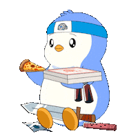 Hungry Pizza Sticker by Pudgy Penguins