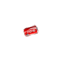 Sponsored gif. A red can of Coca-Cola with the name "Carlos" spins toward the viewer and then spins back out of sight.