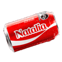 Sponsored gif. A red can of Coca-Cola with the name "Chris" spins horizontally.