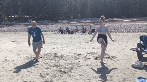 frazzledad giphygifmaker dancing dad beach dance dance dad GIF