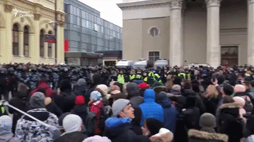 Police Charge at Dancing Protesters Near Komsomolskaya Station in Moscow
