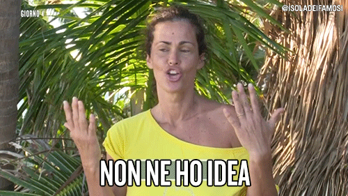 no idea samantha GIF by Isola dei Famosi
