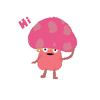 Mushroom Hello Sticker