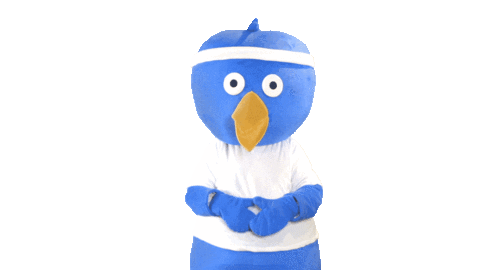 bluebird running Sticker by Roparun