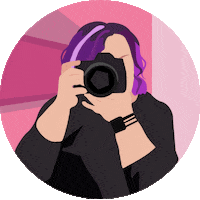 londonbrandingphotos camera photographer girl boss purple hair Sticker
