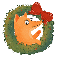 baskakovaart christmas fox new year wreath Sticker