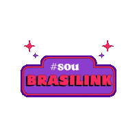 Brasilink retro hashtag brilho roxo Sticker