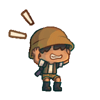 polygonalmind scared chibi adventurer polygonal mind Sticker
