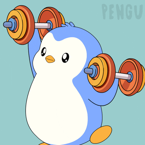 Working Out No Pain No Gain GIF by Pudgy Penguins
