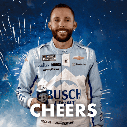 Ross Chastain Cheers GIF by Busch Beer