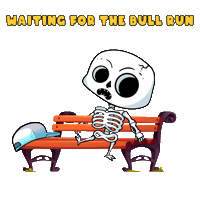 Bones Waiting Sticker by BigBrains