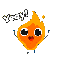 Happy Fire Sticker by elemojie