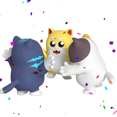 Happy Party Sticker by Liberty Cats Emojis