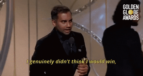 i genuinely didnt think i would win aziz ansari GIF by Golden Globes