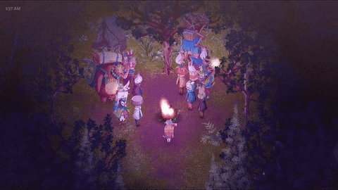 mooncatgames giphyupload camping campfire the garden path GIF