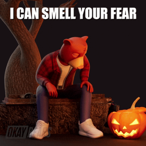 Scared Halloween GIF by Okay Bears