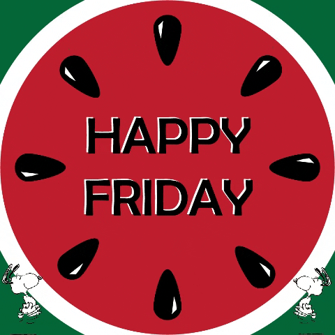 gif happy friday snoopy watermelon GIF