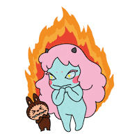 angry fire Sticker by Okokume