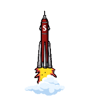 Cloud Rocket Sticker by SwissSalary Ltd.