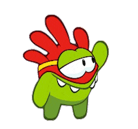 Wave Hello Sticker by Om Nom