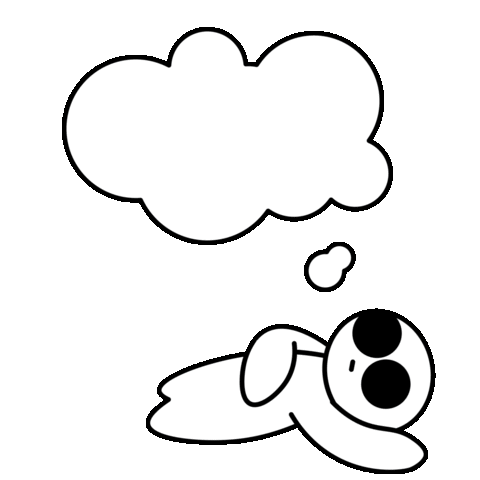 staneee white thinking character cloud Sticker