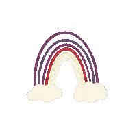 bymoi happy rainbow colorful clouds Sticker