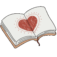 Heart Book Sticker by Ogin Nayam