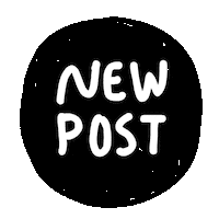 crackedego new post black and white post simple Sticker