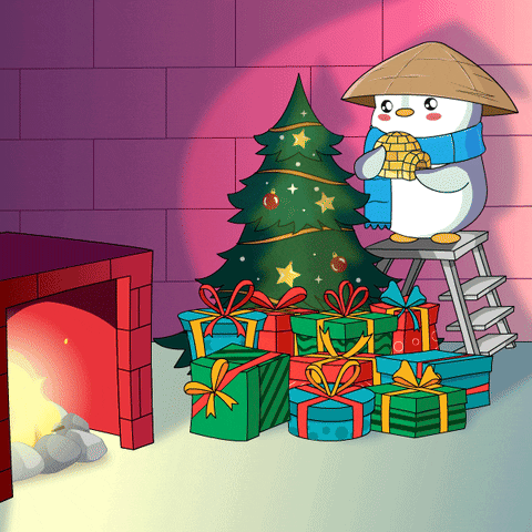 Merry Christmas Gift GIF by Pudgy Penguins