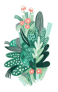 renaillustration flower green flowers plant Sticker