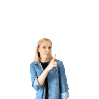 mediaquestltd girl pointing blonde denim Sticker