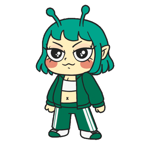 Alien Girl Tears Sticker