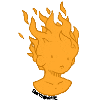 fire head Sticker by sketchnate