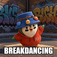 ZaddyFi dancing penguin spin hip hop GIF