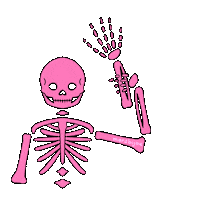 marsbijou marsbijou cute skeleton pink skeleton skeleton wave Sticker