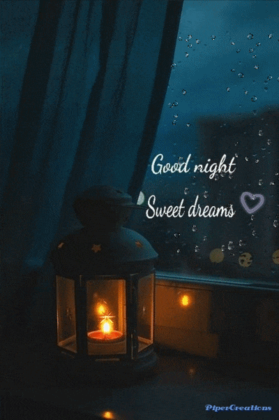 Pipercreations Goodnight Sweetdreams Rain Window Lamp Heart Night Sleep GIF