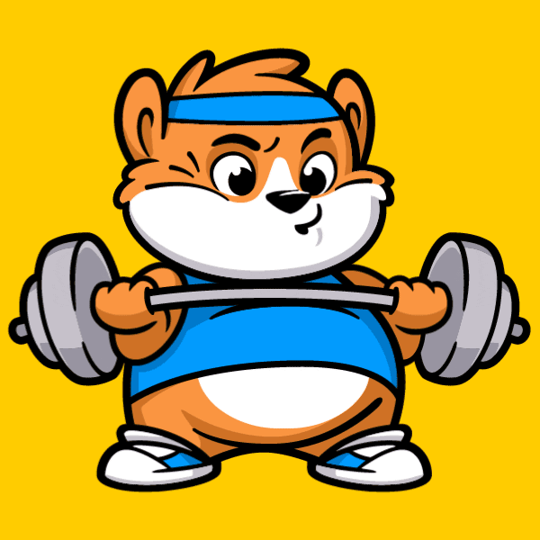 alexyunak cartoon gym hamster bodybuilding GIF