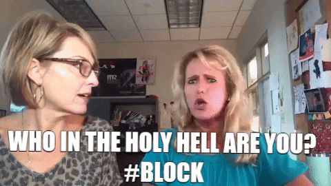 Chicksonright giphygifmaker block who are you blocking GIF
