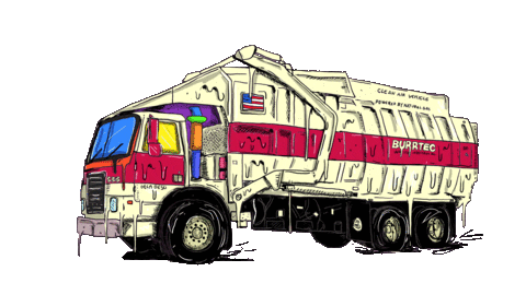 Truck Trash Sticker by deladeso