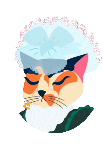 Sleepy Cat Sticker by Poupoutte