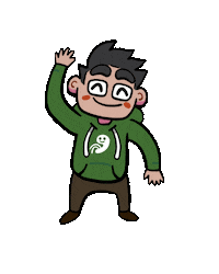 _GreenSpleen_ happy smile green wave Sticker