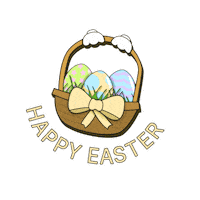 Easter Eggs Typography Sticker