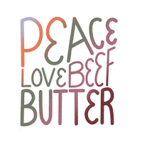 thisfarmwife love rainbow peace butter Sticker