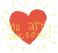 Heart Thank You Sticker by Ezra W. Smith