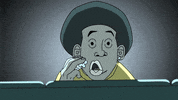 CCRAWM scared popcorn spectator GIF
