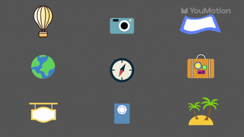 Animated Travel Icons and Vacation Elements Pack