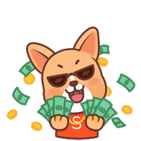 Happy Dog Sticker by ShopeeTH