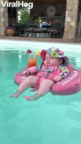 Baby Relaxes in Pool - GIPHY Clips